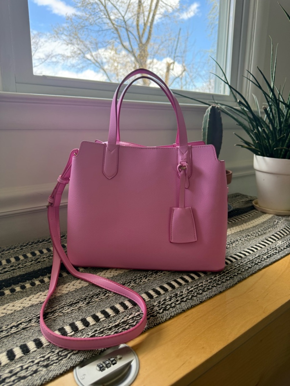a new day Bright Pink Satchel with Removable Strap
